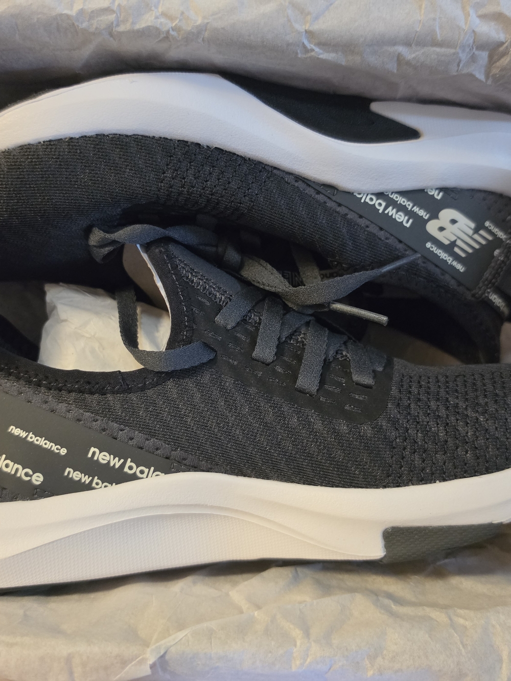 New Balance Men’s Black Knit Slip-On Sneakers